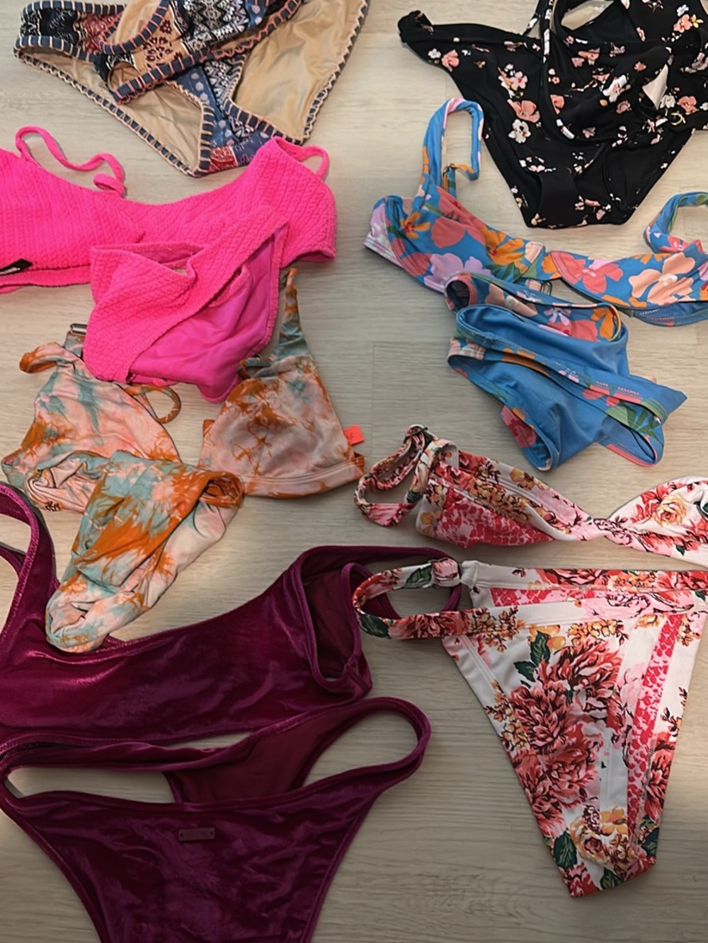 Women’s Floral & Solid Bikini Set Assortment - Pink, Blue, Magenta, Multi